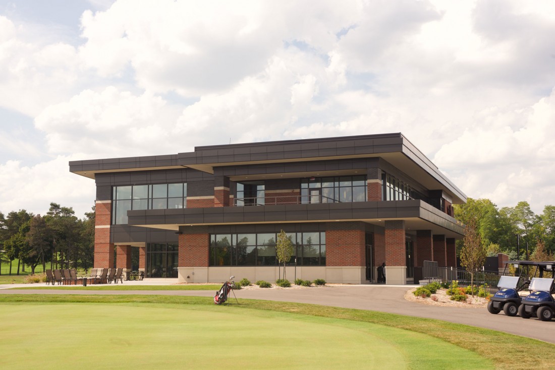 University Michigan Golf Clubhouse, Ann Arbor, Partners Sirny Architects, JS Vig Construction, CEI Materials R4000
